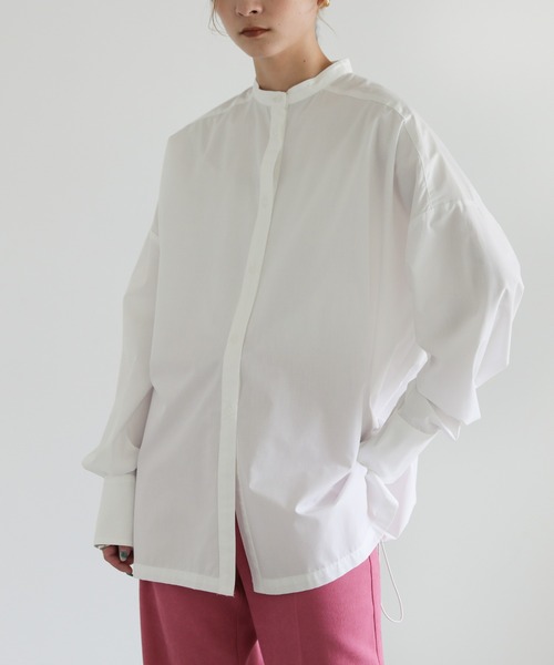 select MOCA（セレクトモカ）の「バックドローストリングシャツ（シャツ/ブラウス・レディース・ホワイト/ブルー・FREE）」の5枚目の写真