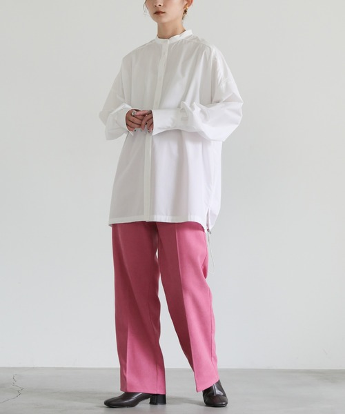 select MOCA（セレクトモカ）の「バックドローストリングシャツ（シャツ/ブラウス・レディース・ホワイト/ブルー・FREE）」の3枚目の写真