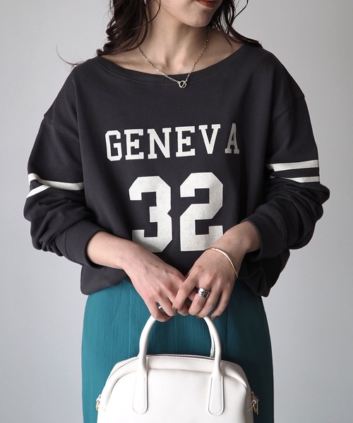 Riberry（リベリー）の「ナンバリングカレッジロゴプルオーバー（Tシャツ/カットソー・レディース・ブラウン/オレンジ/グリーン/アイボリー/スミクロ・MEDIUM）」の3枚目の写真