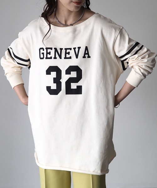 Riberry（リベリー）の「ナンバリングカレッジロゴプルオーバー（Tシャツ/カットソー・レディース・ブラウン/オレンジ/グリーン/アイボリー/スミクロ・MEDIUM）」の15枚目の写真