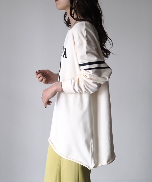 Riberry（リベリー）の「ナンバリングカレッジロゴプルオーバー（Tシャツ/カットソー・レディース・ブラウン/オレンジ/グリーン/アイボリー/スミクロ・MEDIUM）」の11枚目の写真