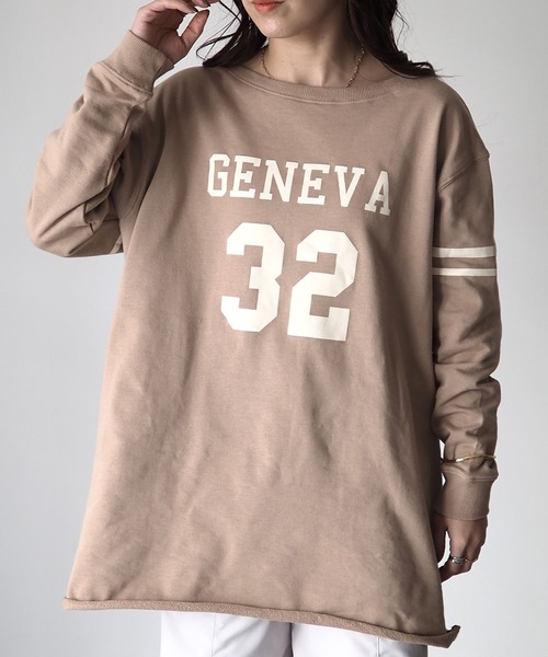 Riberry（リベリー）の「ナンバリングカレッジロゴプルオーバー（Tシャツ/カットソー・レディース・ブラウン/オレンジ/グリーン/アイボリー/スミクロ・MEDIUM）」の20枚目の写真