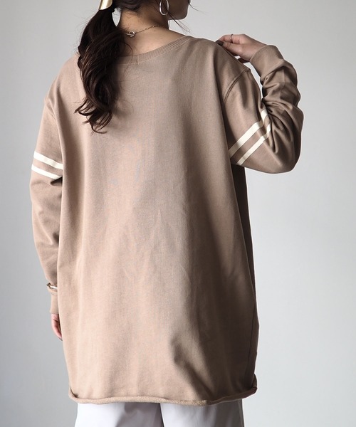 Riberry（リベリー）の「ナンバリングカレッジロゴプルオーバー（Tシャツ/カットソー・レディース・ブラウン/オレンジ/グリーン/アイボリー/スミクロ・MEDIUM）」の17枚目の写真