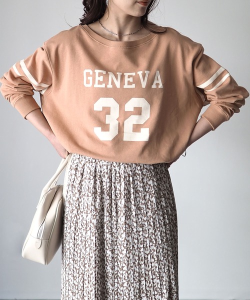 Riberry（リベリー）の「ナンバリングカレッジロゴプルオーバー（Tシャツ/カットソー・レディース・ブラウン/オレンジ/グリーン/アイボリー/スミクロ・MEDIUM）」の21枚目の写真