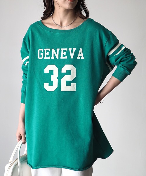 Riberry（リベリー）の「ナンバリングカレッジロゴプルオーバー（Tシャツ/カットソー・レディース・ブラウン/オレンジ/グリーン/アイボリー/スミクロ・MEDIUM）」の14枚目の写真