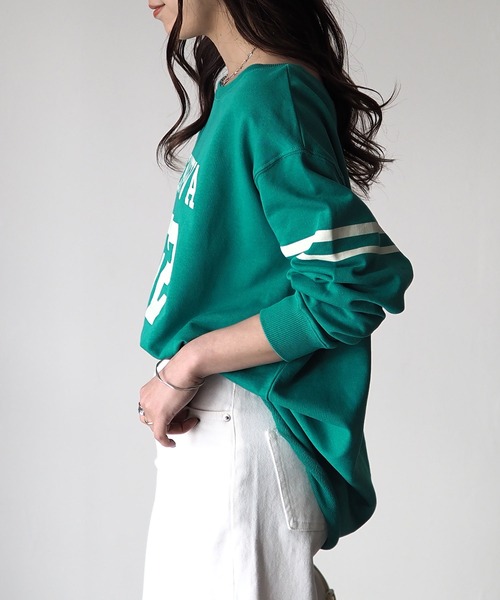 Riberry（リベリー）の「ナンバリングカレッジロゴプルオーバー（Tシャツ/カットソー・レディース・ブラウン/オレンジ/グリーン/アイボリー/スミクロ・MEDIUM）」の22枚目の写真