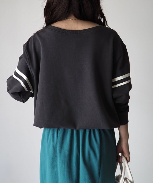 Riberry（リベリー）の「ナンバリングカレッジロゴプルオーバー（Tシャツ/カットソー・レディース・ブラウン/オレンジ/グリーン/アイボリー/スミクロ・MEDIUM）」の12枚目の写真