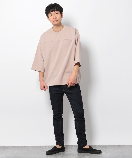 LAKOLE（ラコレ）の「ポンチクロップドスリーブ切替Tシャツ / 270652（Tシャツ/カットソー・メンズ・ホワイト/ブラック/ブルー/桜・MEDIUM/LARGE/X-LARGE）」の15枚目の写真