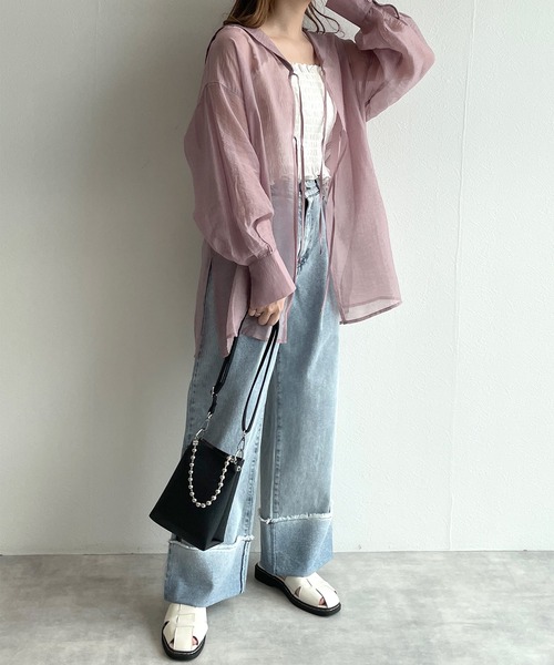 w closet(ダブルクローゼット)の「セーラーカラー前リボンブラウス(シャツ/ブラウス・レディース・アイボリー/ピンク/ブラック・FREE)」の16枚目の写真