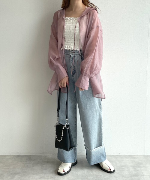 w closet(ダブルクローゼット)の「セーラーカラー前リボンブラウス(シャツ/ブラウス・レディース・アイボリー/ピンク/ブラック・FREE)」の20枚目の写真