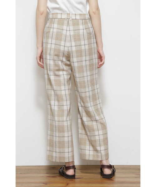 human woman（ヒューマンウーマン）の「◆麻みえポリエステルツイルチェックパンツ（その他パンツ・レディース・ベージュ系その他3・SMALL/MEDIUM）」の7枚目の写真