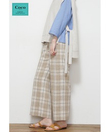 human woman | ◆麻みえポリエステルツイルチェックパンツ(その他パンツ)