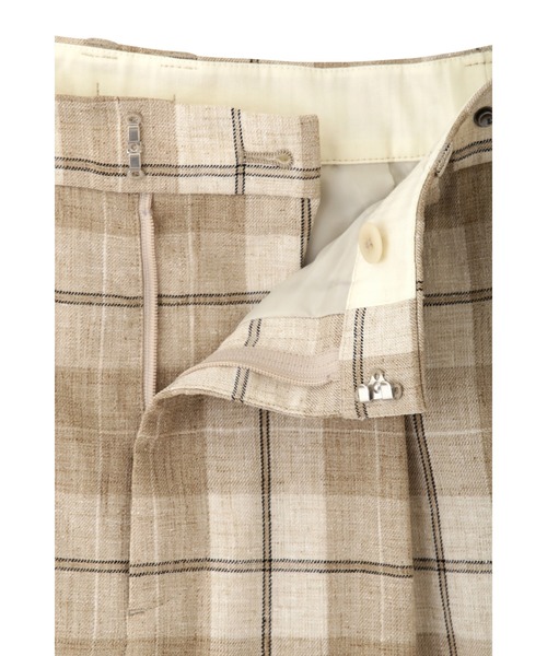 human woman（ヒューマンウーマン）の「◆麻みえポリエステルツイルチェックパンツ（その他パンツ・レディース・ベージュ系その他3・SMALL/MEDIUM）」の2枚目の写真