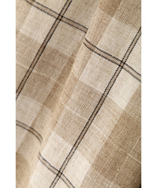 human woman（ヒューマンウーマン）の「◆麻みえポリエステルツイルチェックパンツ（その他パンツ・レディース・ベージュ系その他3・SMALL/MEDIUM）」の3枚目の写真