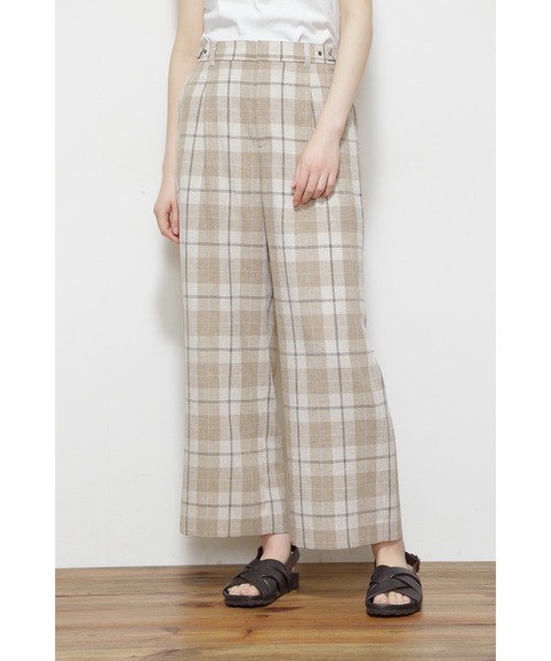 human woman（ヒューマンウーマン）の「◆麻みえポリエステルツイルチェックパンツ（その他パンツ・レディース・ベージュ系その他3・SMALL/MEDIUM）」の19枚目の写真