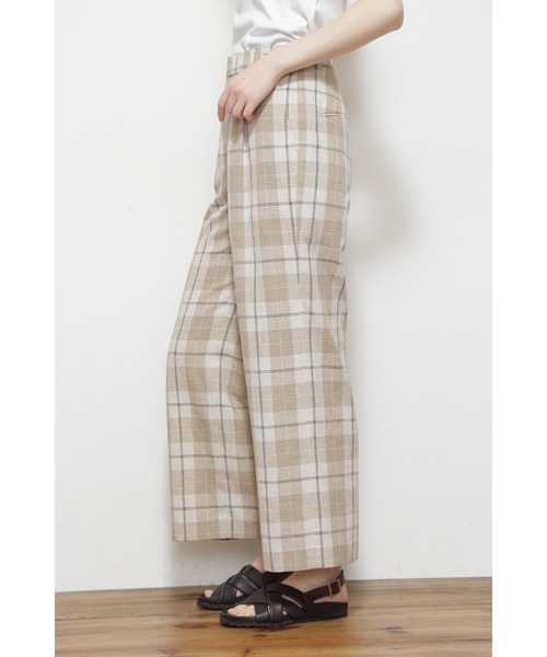 human woman（ヒューマンウーマン）の「◆麻みえポリエステルツイルチェックパンツ（その他パンツ・レディース・ベージュ系その他3・SMALL/MEDIUM）」の20枚目の写真