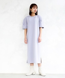 Emilyan | 【2022SS】ダブルフェイスストレッチ・ボリュームスリーブワンピース(ワンピース)