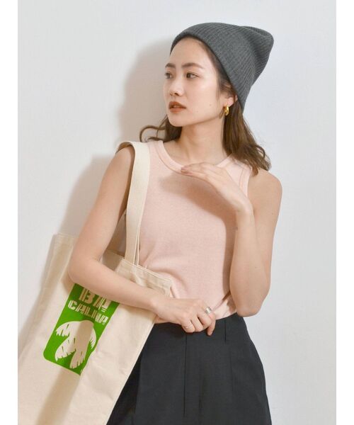 Ungrid(アングリッド)の「草木染テレコタンクトップ(タンクトップ・レディース・アイボリー/ピンク/オレンジ/グリーン/ブルー・FREE)」の6枚目の写真