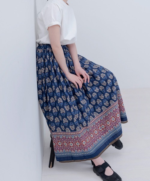 LUPILIEN（ルピリアン）の「Made in India◇綿ボイル　リバーシブルスカート（スカート・レディース・ブラック/ブラウン/レッド・FREE）」の4枚目の写真