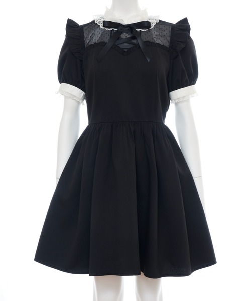 Secret Honey(シークレットハニー)の「フロントレースアップバイカラーワンピース(ワンピース・レディース・ピンク/グレー/ブラック・MEDIUM)」の9枚目の写真