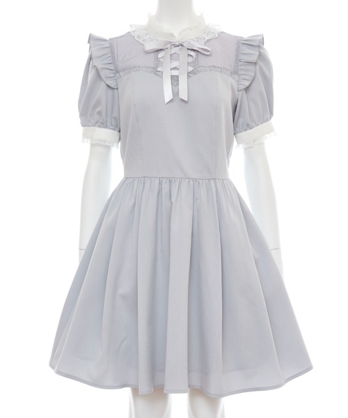 Secret Honey(シークレットハニー)の「フロントレースアップバイカラーワンピース(ワンピース・レディース・ピンク/グレー/ブラック・MEDIUM)」の10枚目の写真