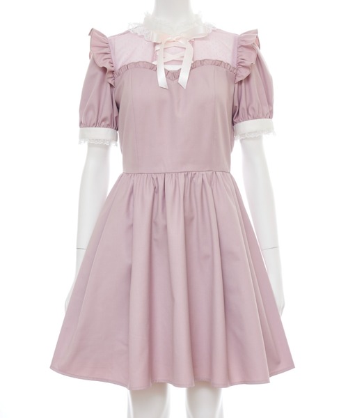 Secret Honey(シークレットハニー)の「フロントレースアップバイカラーワンピース(ワンピース・レディース・ピンク/グレー/ブラック・MEDIUM)」の13枚目の写真