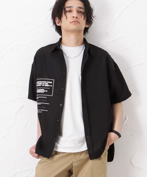 URBAN COLLECTION（アーバンコレクション）の「フォトバックプリント半袖シャツ（シャツ/ブラウス・メンズ・ピンク/ホワイト/ブルー/ブラック・L/M）」の12枚目の写真