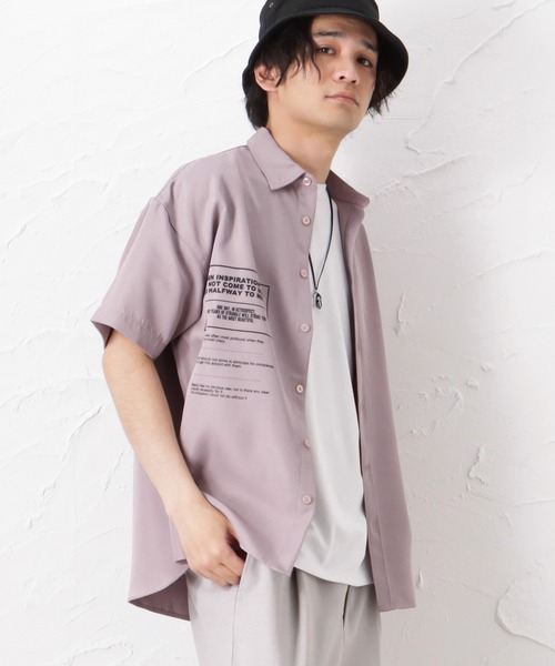URBAN COLLECTION（アーバンコレクション）の「フォトバックプリント半袖シャツ（シャツ/ブラウス・メンズ・ピンク/ホワイト/ブルー/ブラック・L/M）」の13枚目の写真