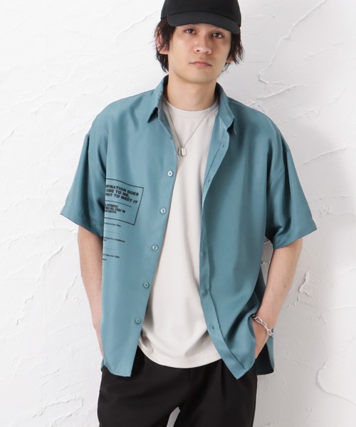 URBAN COLLECTION（アーバンコレクション）の「フォトバックプリント半袖シャツ（シャツ/ブラウス・メンズ・ピンク/ホワイト/ブルー/ブラック・L/M）」の14枚目の写真