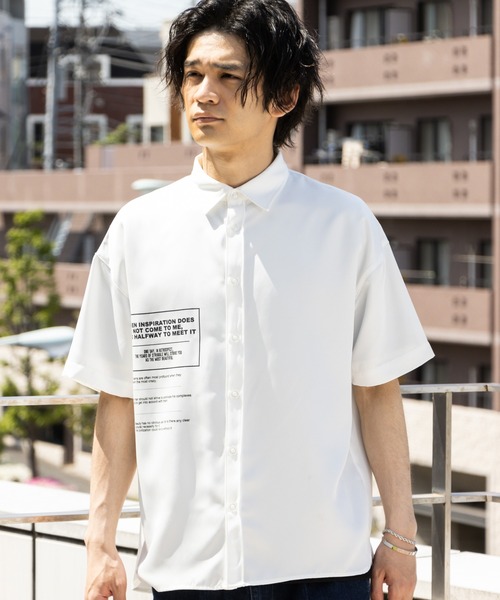 URBAN COLLECTION（アーバンコレクション）の「フォトバックプリント半袖シャツ（シャツ/ブラウス・メンズ・ピンク/ホワイト/ブルー/ブラック・L/M）」の15枚目の写真