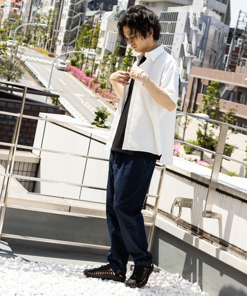 URBAN COLLECTION（アーバンコレクション）の「フォトバックプリント半袖シャツ（シャツ/ブラウス・メンズ・ピンク/ホワイト/ブルー/ブラック・L/M）」の20枚目の写真