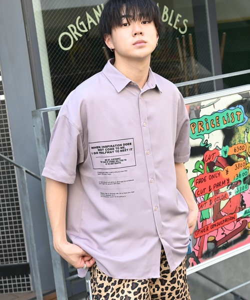 URBAN COLLECTION（アーバンコレクション）の「フォトバックプリント半袖シャツ（シャツ/ブラウス・メンズ・ピンク/ホワイト/ブルー/ブラック・L/M）」の6枚目の写真
