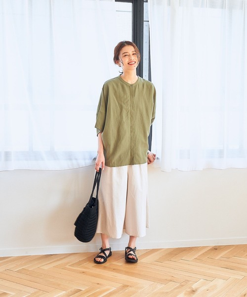 studio CLIP（スタディオクリップ）の「リネンレーヨンドルマンシャツ（シャツ/ブラウス・レディース・ピンク/カーキ/ライトグレー/ブラック・FREE）」の16枚目の写真