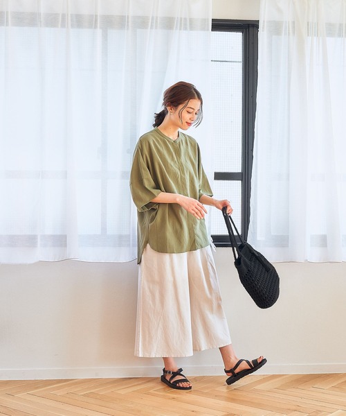 studio CLIP（スタディオクリップ）の「リネンレーヨンドルマンシャツ（シャツ/ブラウス・レディース・ピンク/カーキ/ライトグレー/ブラック・FREE）」の13枚目の写真