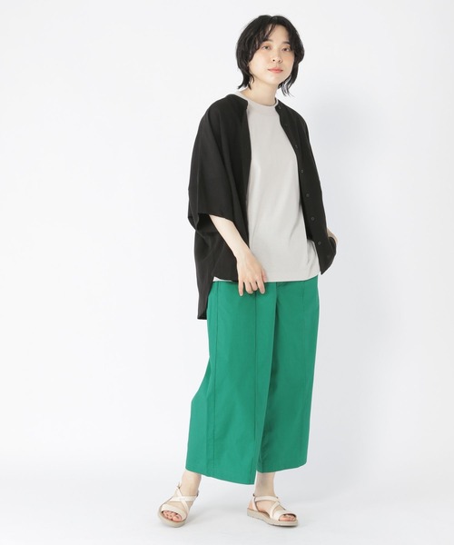 studio CLIP（スタディオクリップ）の「リネンレーヨンドルマンシャツ（シャツ/ブラウス・レディース・ピンク/カーキ/ライトグレー/ブラック・FREE）」の8枚目の写真