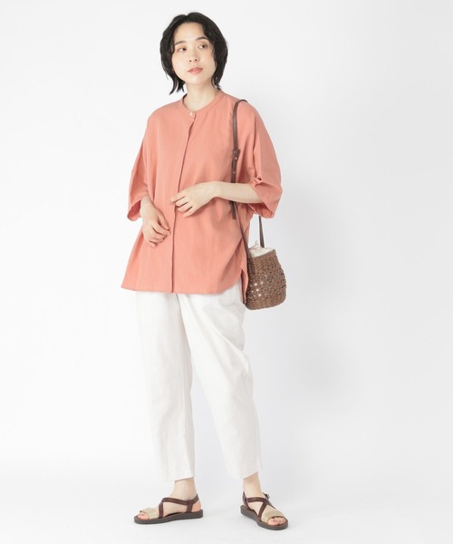 studio CLIP（スタディオクリップ）の「リネンレーヨンドルマンシャツ（シャツ/ブラウス・レディース・ピンク/カーキ/ライトグレー/ブラック・FREE）」の11枚目の写真