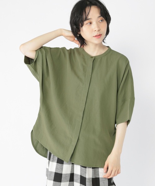 studio CLIP（スタディオクリップ）の「リネンレーヨンドルマンシャツ（シャツ/ブラウス・レディース・ピンク/カーキ/ライトグレー/ブラック・FREE）」の14枚目の写真