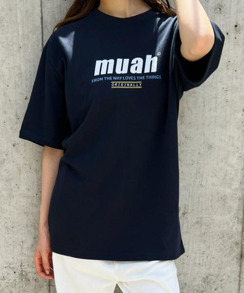 muahmuah(ムーアムーア)の「muahmuah(ムーア ムーア)/HALF LOWER PRINTING T-SHIRT(Tシャツ/カットソー・レディース・ブラック/パープル/ネイビー・FREE)」の3枚目の写真