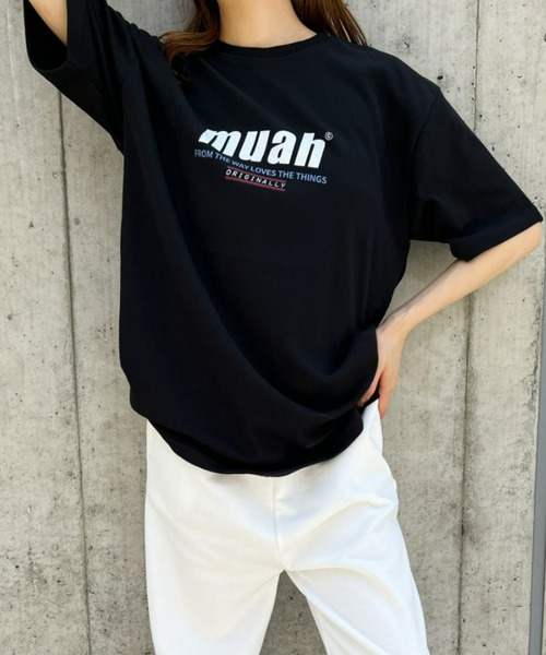 muahmuah(ムーアムーア)の「muahmuah(ムーア ムーア)/HALF LOWER PRINTING T-SHIRT(Tシャツ/カットソー・レディース・ブラック/パープル/ネイビー・FREE)」の11枚目の写真
