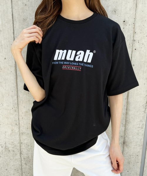 muahmuah(ムーアムーア)の「muahmuah(ムーア ムーア)/HALF LOWER PRINTING T-SHIRT(Tシャツ/カットソー・レディース・ブラック/パープル/ネイビー・FREE)」の9枚目の写真
