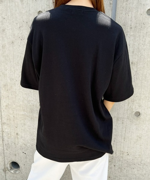 muahmuah(ムーアムーア)の「muahmuah(ムーア ムーア)/HALF LOWER PRINTING T-SHIRT(Tシャツ/カットソー・レディース・ブラック/パープル/ネイビー・FREE)」の6枚目の写真