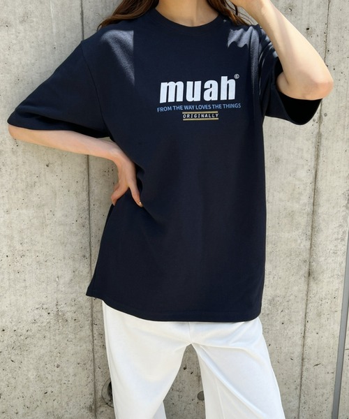 muahmuah(ムーアムーア)の「muahmuah(ムーア ムーア)/HALF LOWER PRINTING T-SHIRT(Tシャツ/カットソー・レディース・ブラック/パープル/ネイビー・FREE)」の8枚目の写真