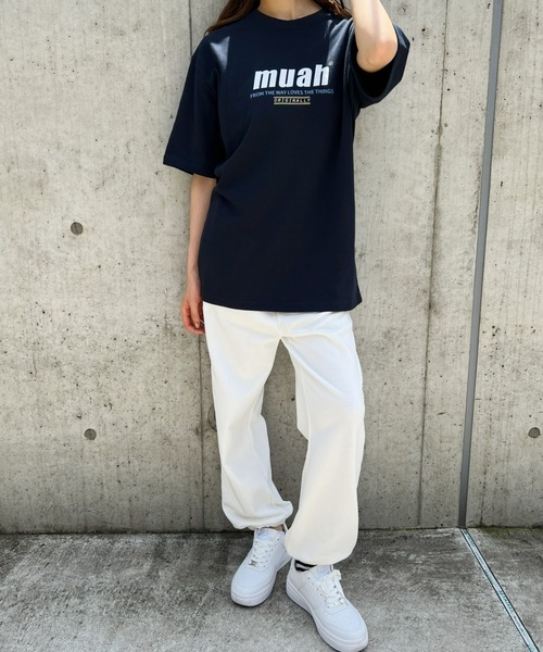 muahmuah(ムーアムーア)の「muahmuah(ムーア ムーア)/HALF LOWER PRINTING T-SHIRT(Tシャツ/カットソー・レディース・ブラック/パープル/ネイビー・FREE)」の14枚目の写真