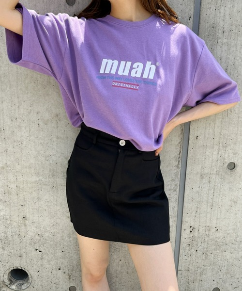 muahmuah(ムーアムーア)の「muahmuah(ムーア ムーア)/HALF LOWER PRINTING T-SHIRT(Tシャツ/カットソー・レディース・ブラック/パープル/ネイビー・FREE)」の7枚目の写真