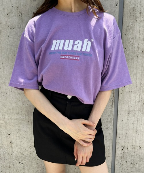 muahmuah(ムーアムーア)の「muahmuah(ムーア ムーア)/HALF LOWER PRINTING T-SHIRT(Tシャツ/カットソー・レディース・ブラック/パープル/ネイビー・FREE)」の10枚目の写真