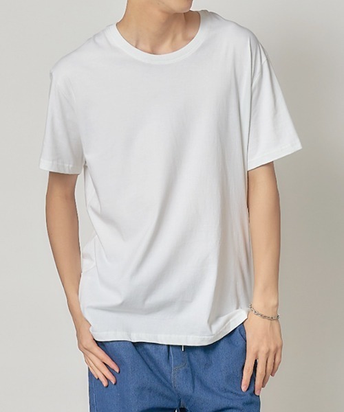 SETUP7（セットアップセブン）の「【SETUP7】ベーシックダウンショルダー半袖Tシャツ SCCH011（Tシャツ/カットソー・メンズ・ダークグレー/サックスブルー/ブラック/ホワイト・FREE）」の2枚目の写真