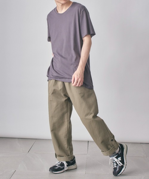 SETUP7（セットアップセブン）の「【SETUP7】ベーシックダウンショルダー半袖Tシャツ SCCH011（Tシャツ/カットソー・メンズ・ダークグレー/サックスブルー/ブラック/ホワイト・FREE）」の6枚目の写真