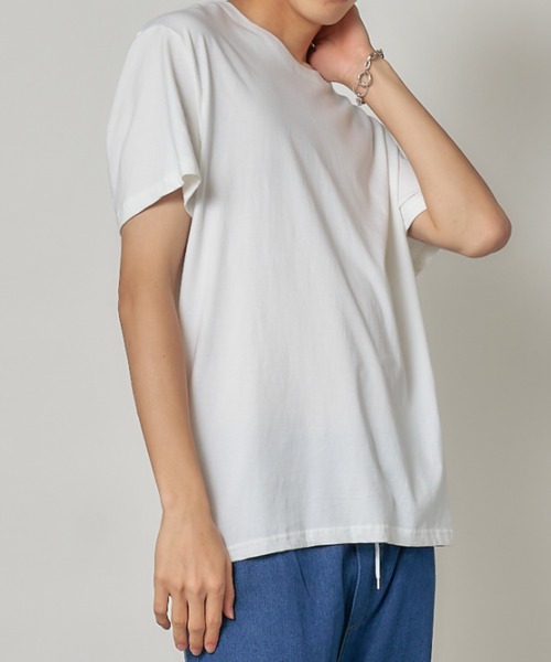 SETUP7（セットアップセブン）の「【SETUP7】ベーシックダウンショルダー半袖Tシャツ SCCH011（Tシャツ/カットソー・メンズ・ダークグレー/サックスブルー/ブラック/ホワイト・FREE）」の13枚目の写真