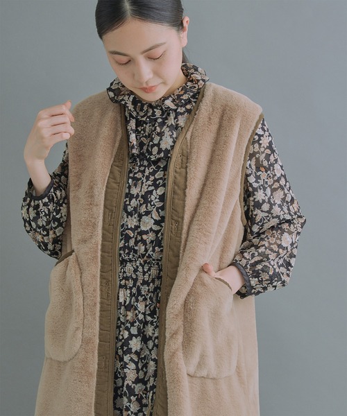 「KHA:KI / カーキ」ECO FUR LINNER VEST