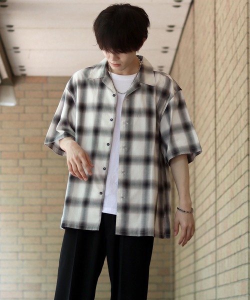 Special 60-70’s シャギーカットオフ　オンブレチェックシャツ Special 60-70's シャギーカットオフオンブレチェックシャツ